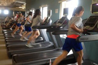 Students in treadmills